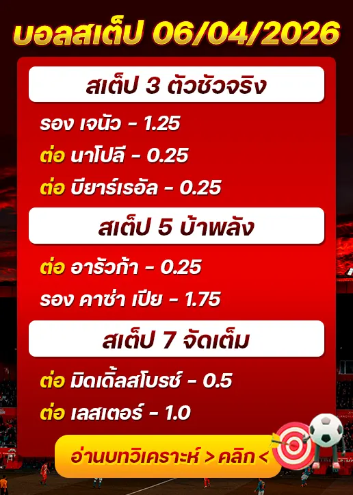 บอลสเต็ปประจำวันที่ 06/04/2026