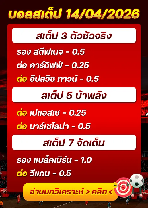 บอลสเต็ปประจำวันที่ 14/04/2026