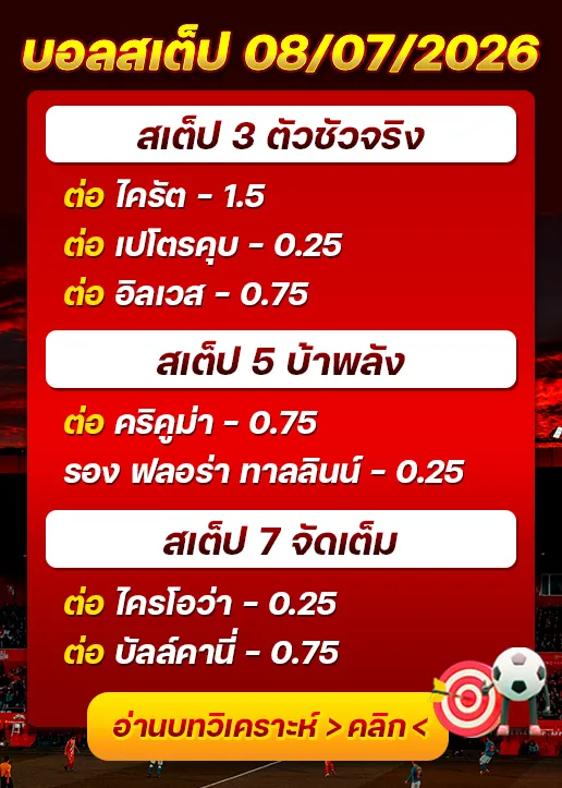 บอลสเต็ปประจำวันที่ 08/07/2026